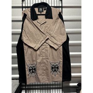 ROCKHOUSE Rockabilly Rocker Bowling Snap Front Applique Back Shirt XXL